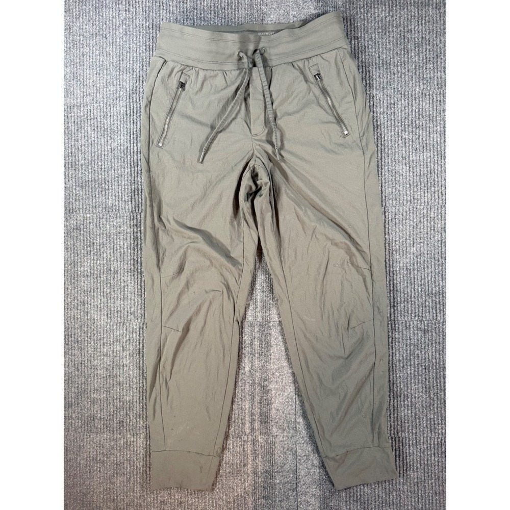 Athleta Trekkie North Jogger Women 6 Brown Green Hiking Pants Zipper Pockets